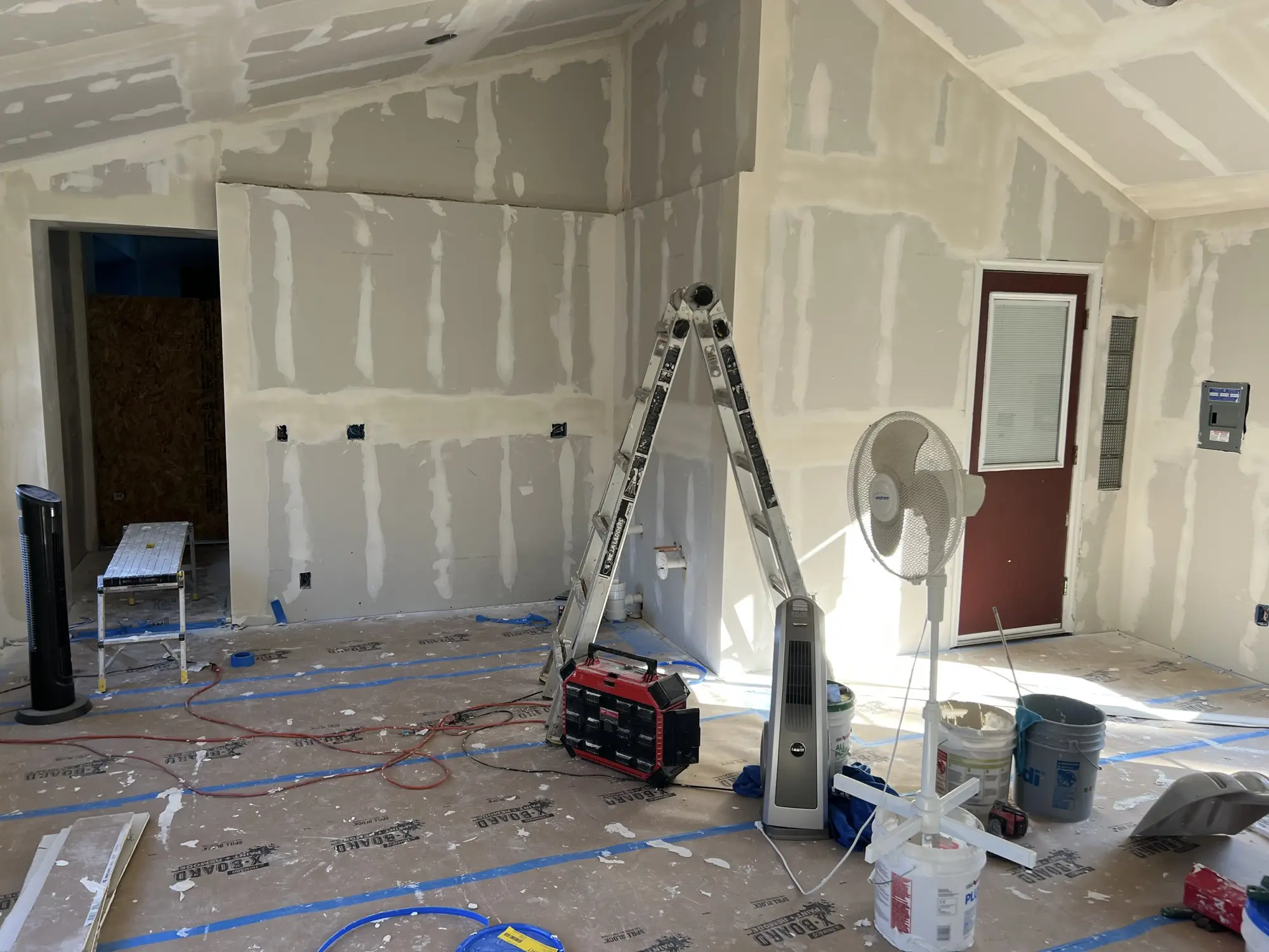 drywall installation, texture, patching, mudding work